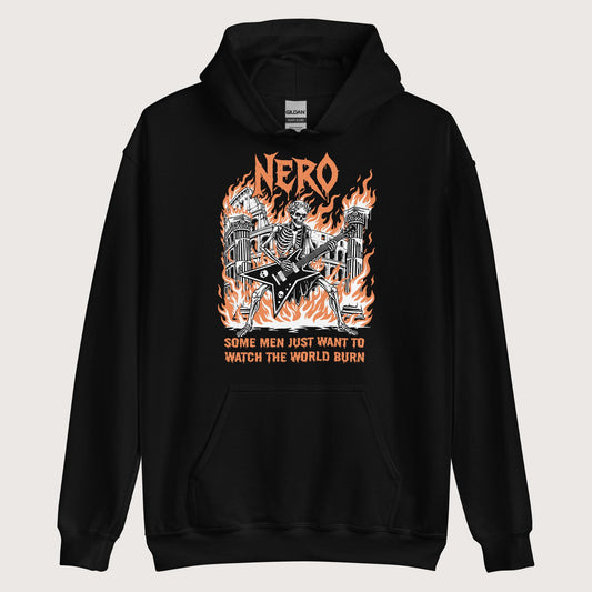 Black Nero Watch the World Burn Hoodie - history buff gift by HistoHead