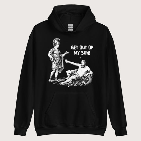 Black Diogenes: Get Out of My Sun Hoodie - history buff gift by HistoHead