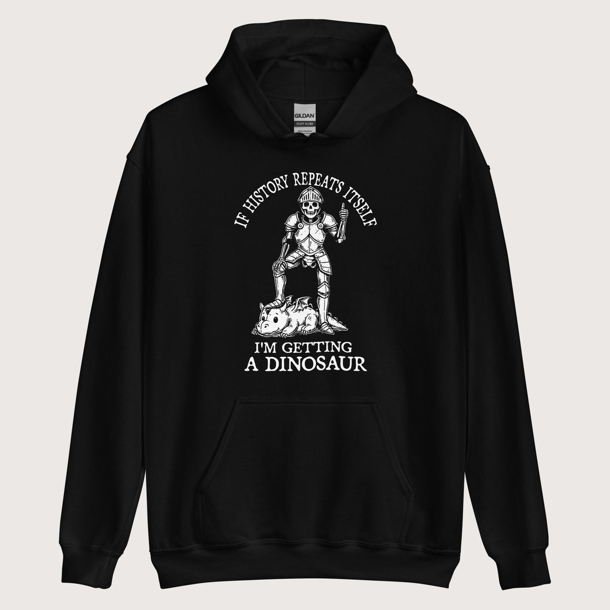 Black I'm Getting a Dinosaur Hoodie - history buff gift by HistoHead