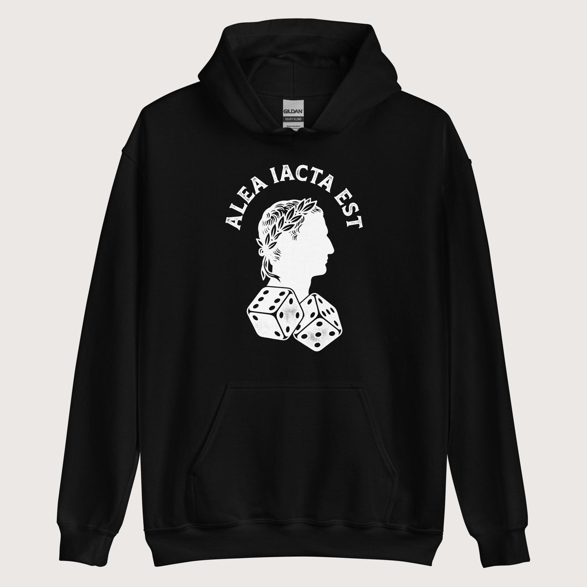 Black Alea Iacta Est Caesar Quote Hoodie - history buff gift by HistoHead