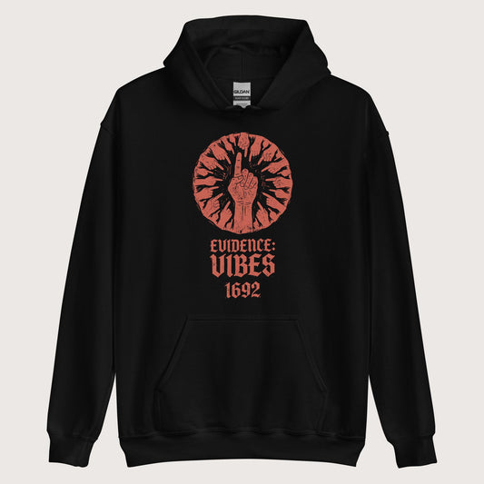 Black 1692 Salem Witch Trials Evidence Hoodie - history buff gift by HistoHead