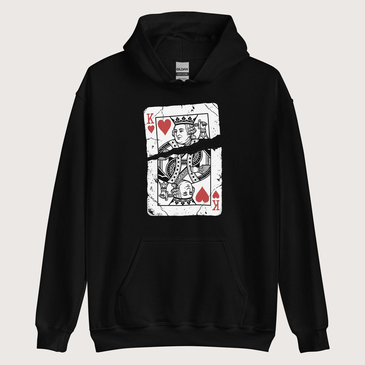 Black Louis XVI Playing Card Hoodie - history buff gift by HistoHead