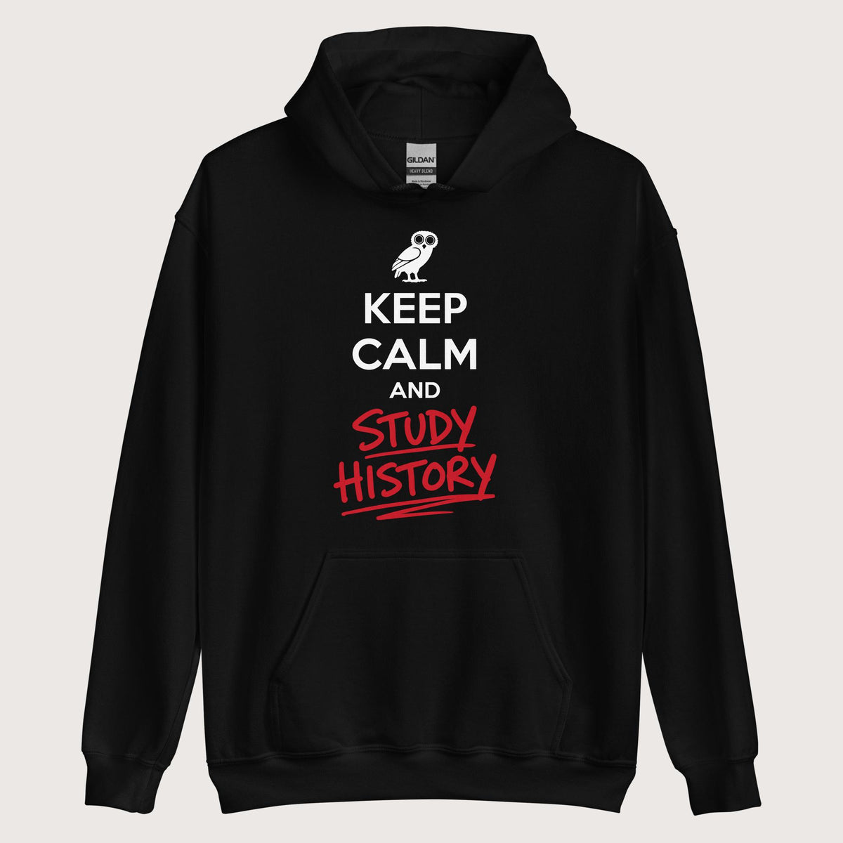 Black Keep Calm and Study History Hoodie - history buff gift by HistoHead