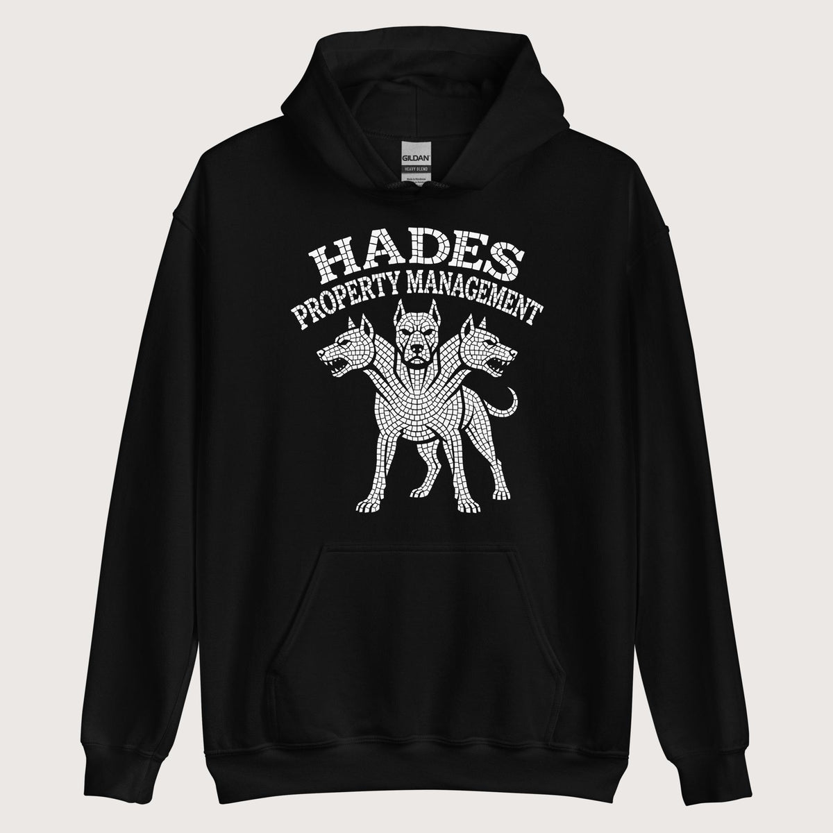 Black Hades Property Management Hoodie - history buff gift by HistoHead