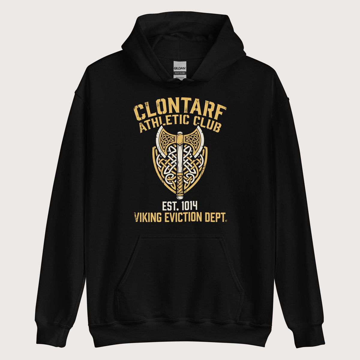Black Clontarf Athletic Club Hoodie - history buff gift by HistoHead