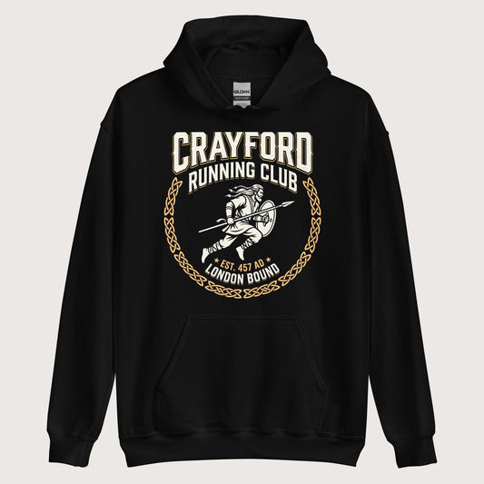 Black Crayford Running Club Hoodie - history buff gift by HistoHead