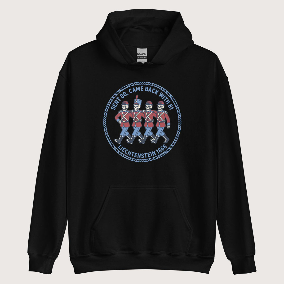Black Liechtenstein 1866 Hoodie - history buff gift by HistoHead