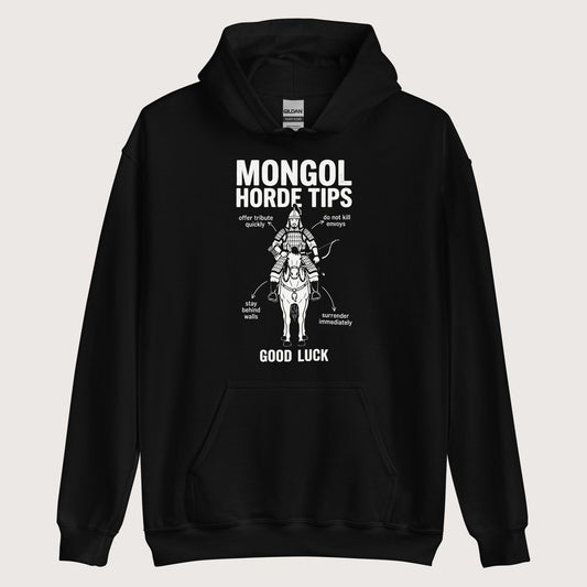 Black Mongol Horde Tips Hoodie - history buff gift by HistoHead