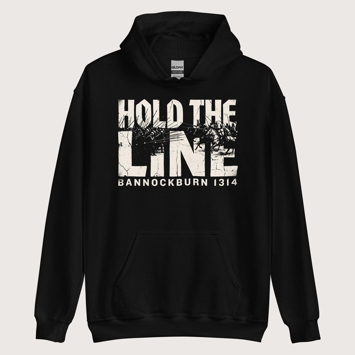Black Hold The Line Bannockburn 1314 Hoodie - history buff gift by HistoHead
