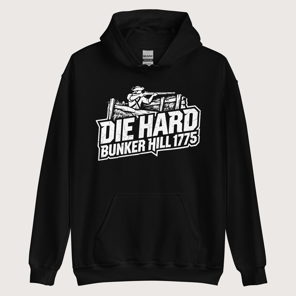 Black Die Hard Bunker Hill 1775 Hoodie - history buff gift by HistoHead