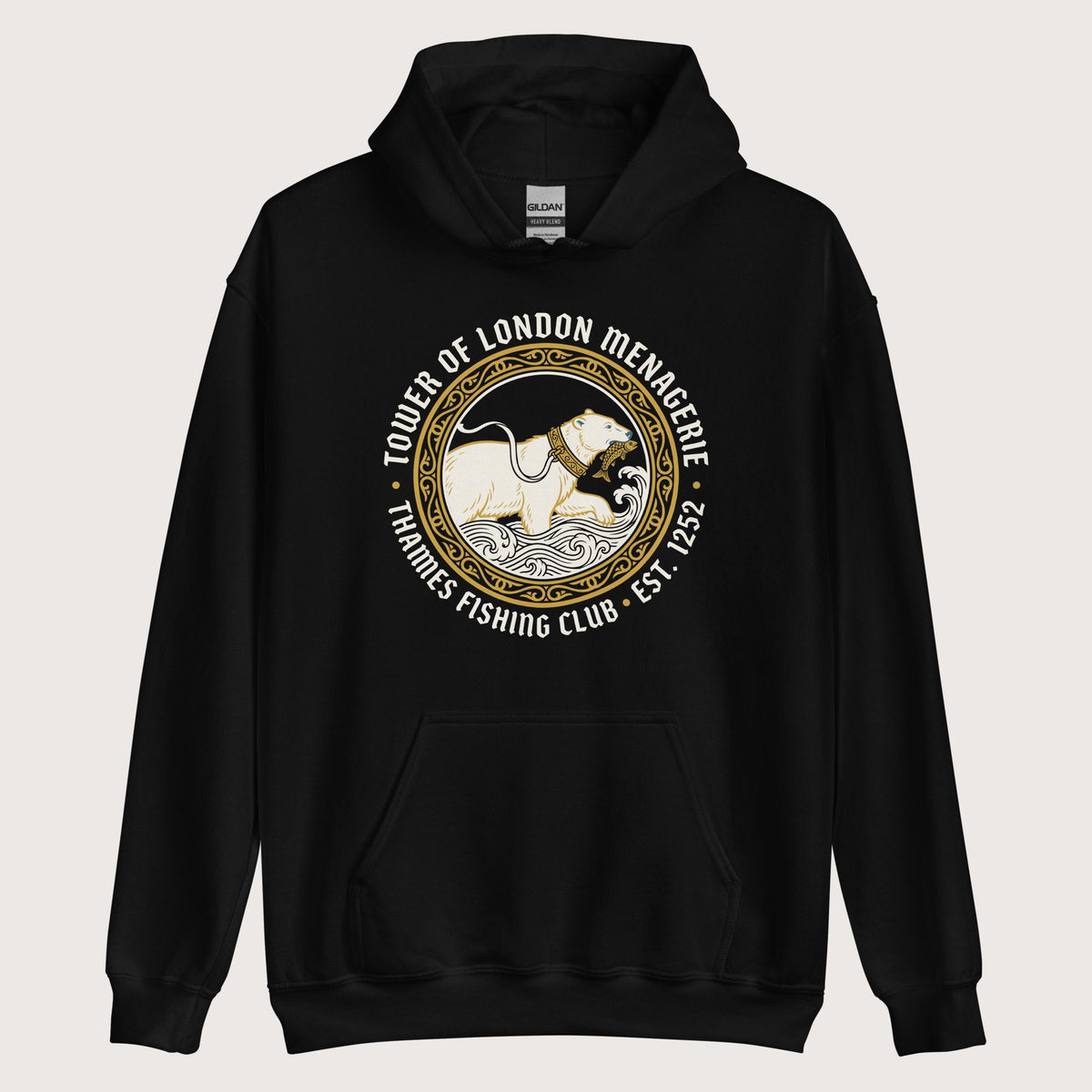 Black Tower Of London Menagerie Thames Fishing Club Hoodie - history buff gift by HistoHead
