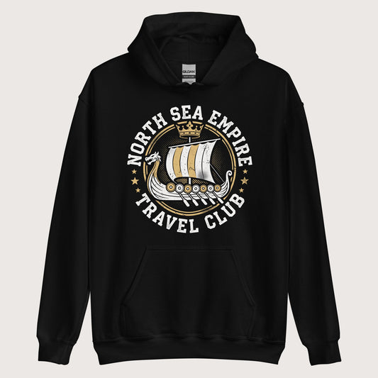 Black North Sea Empire Travel Club Hoodie - history buff gift by HistoHead