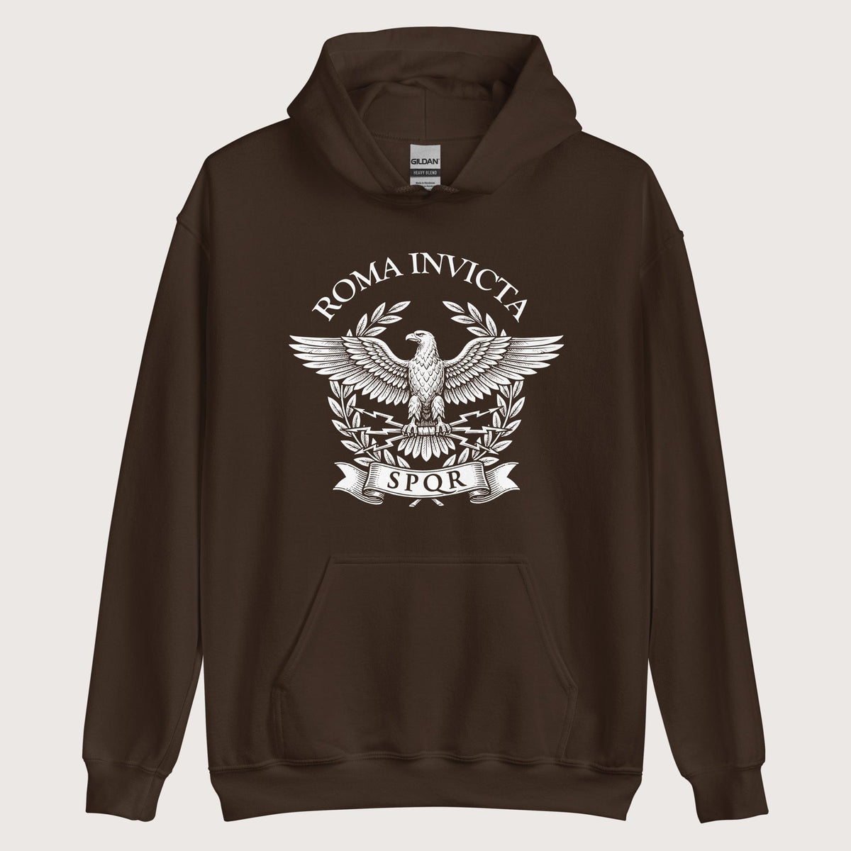 Dark Chocolate Roma Invicta Hoodie - history buff gift by HistoHead