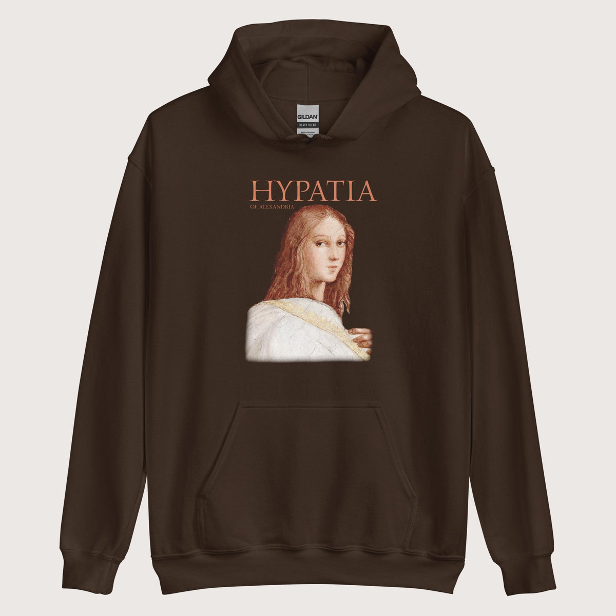 Dark Chocolate Hypatia of Alexandria Hoodie - history buff gift by HistoHead