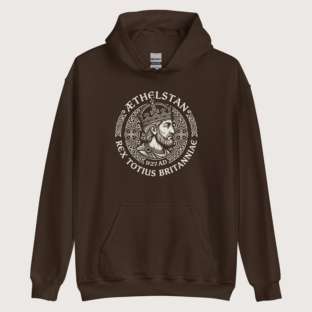 Dark Chocolate Æthelstan King of All Britain Hoodie - history buff gift by HistoHead