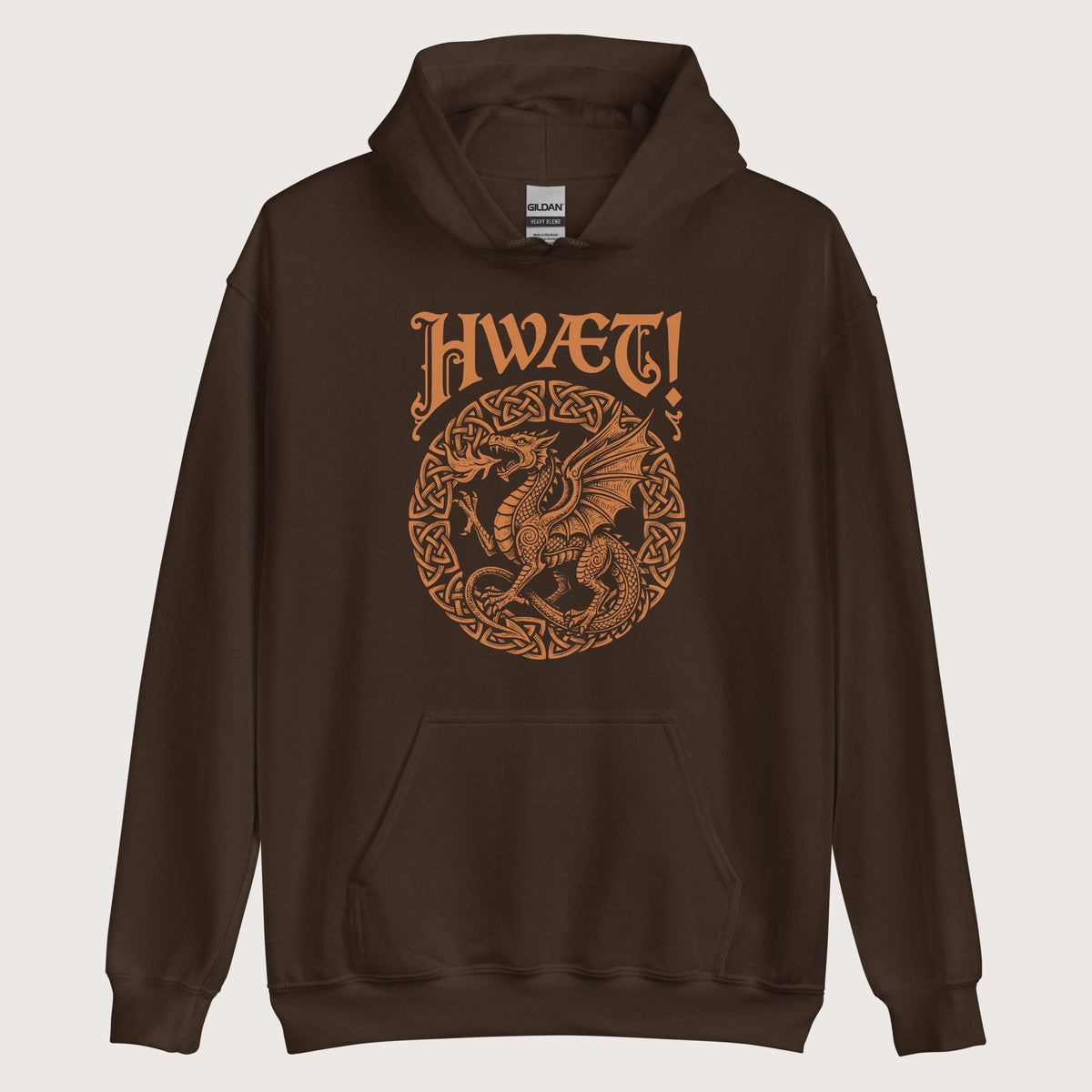 Dark Chocolate Hwaet Dragon Hoodie - history buff gift by HistoHead