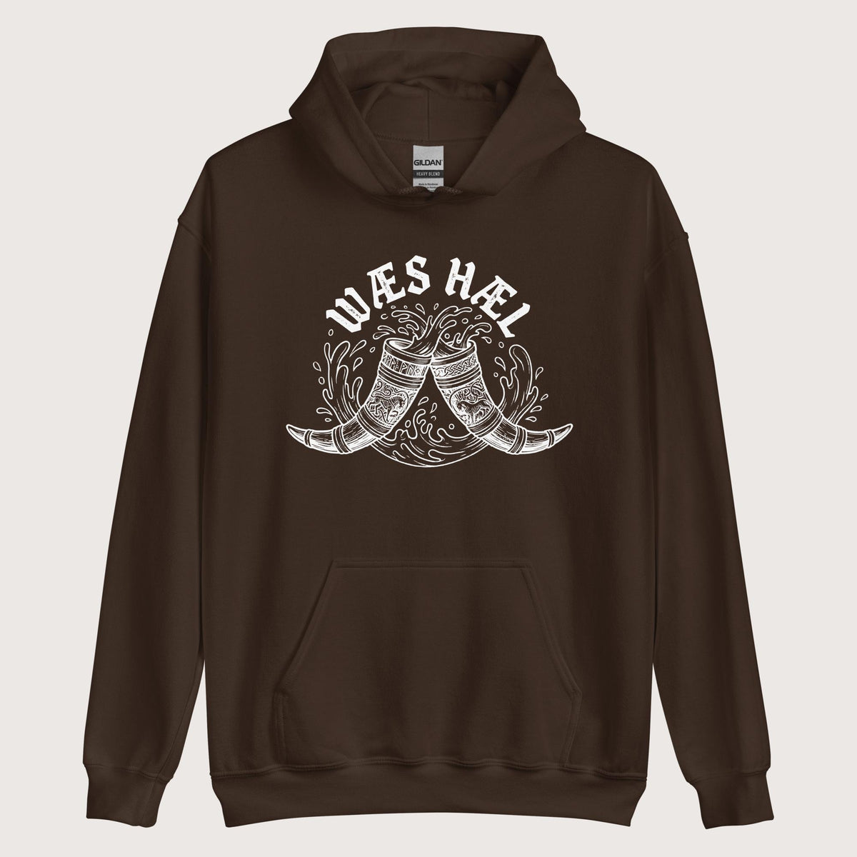 Dark Chocolate Wæs Hæl Hoodie - history buff gift by HistoHead