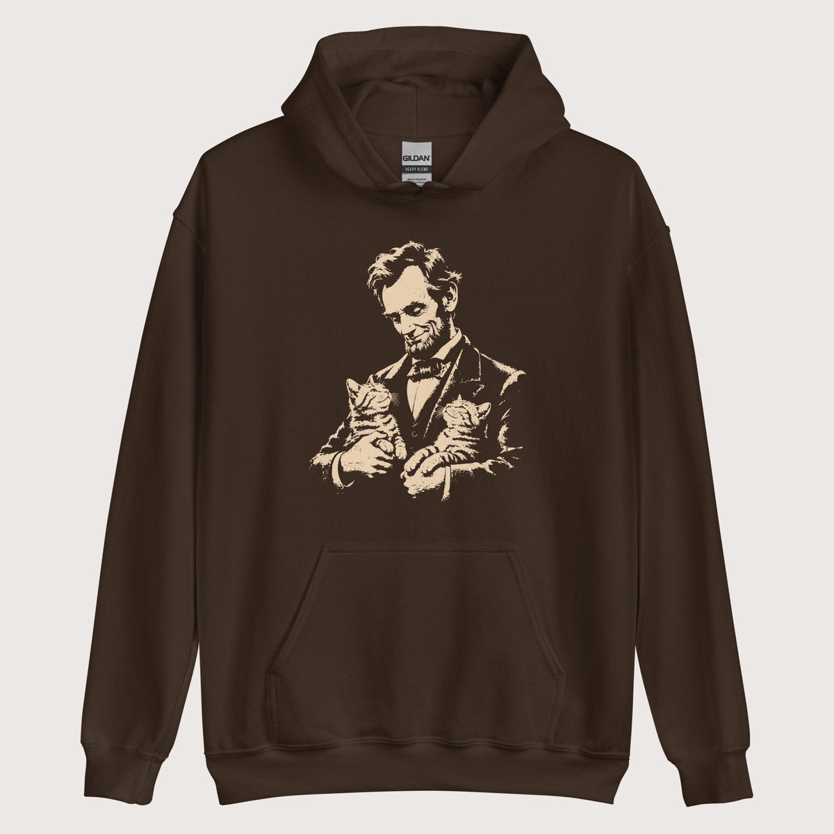Dark Chocolate Lincoln's Cats Hoodie - history buff gift by HistoHead