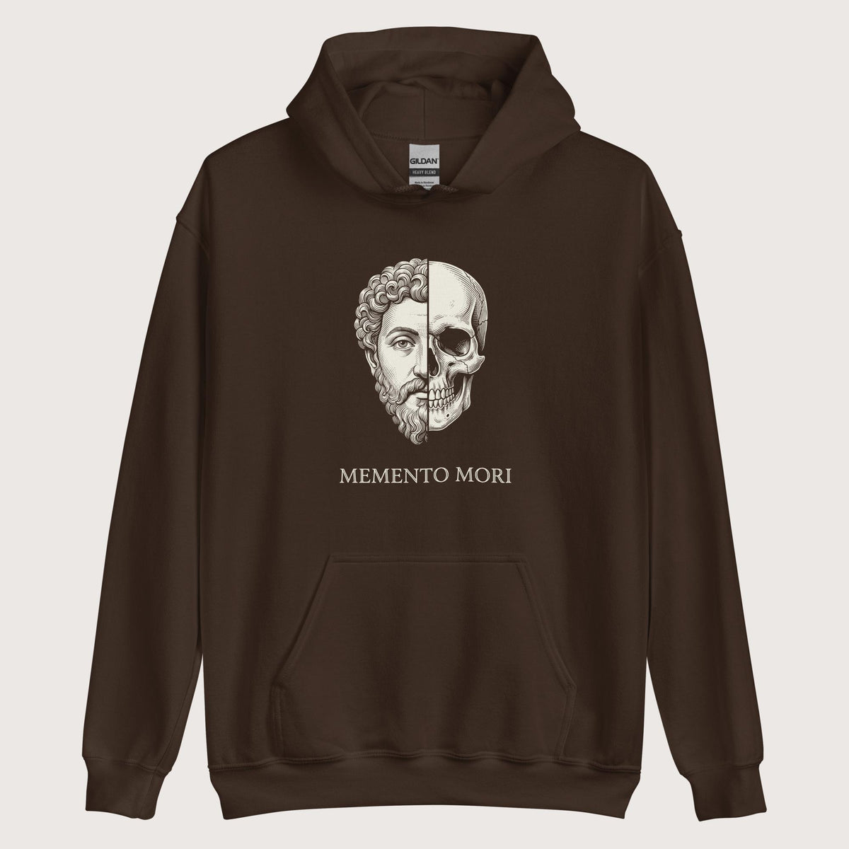 Dark Chocolate Marcus Aurelius Skull Hoodie - history buff gift by HistoHead