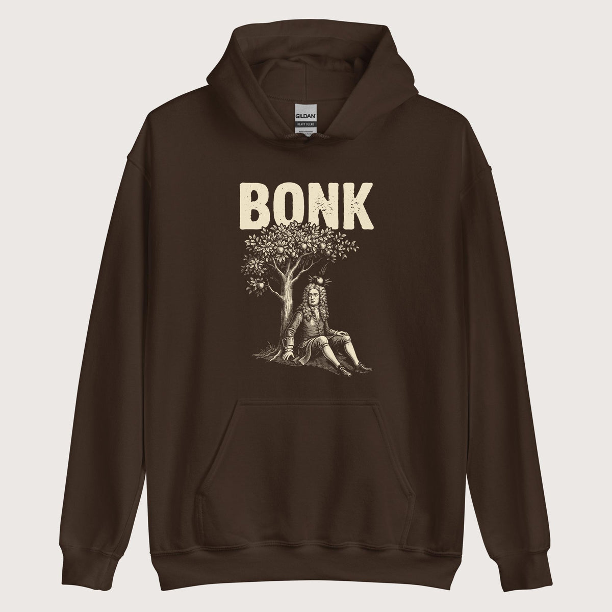 Dark Chocolate Newton Bonk Hoodie - history buff gift by HistoHead