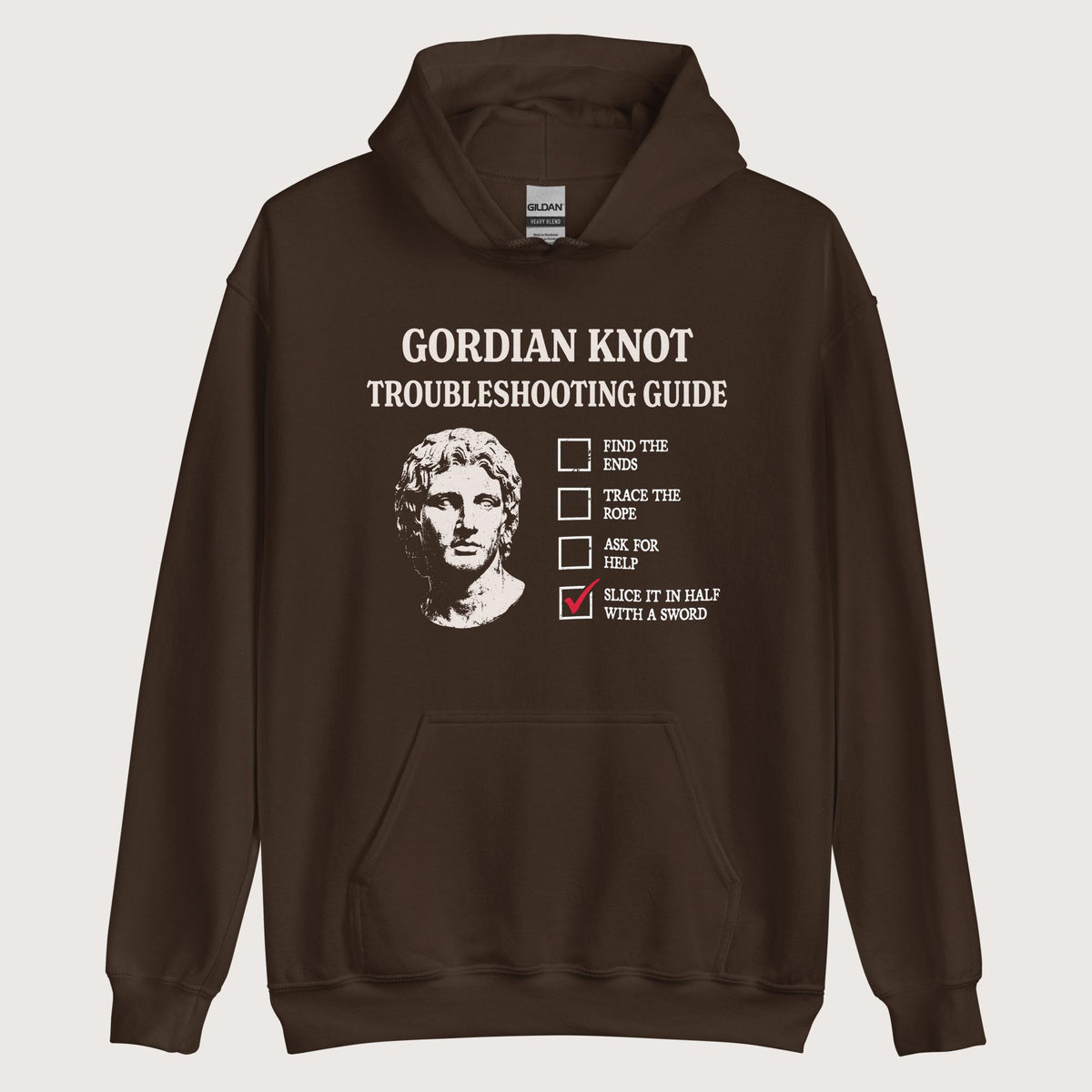 Dark Chocolate Alexander's Gordian Knot Guide Hoodie - history buff gift by HistoHead