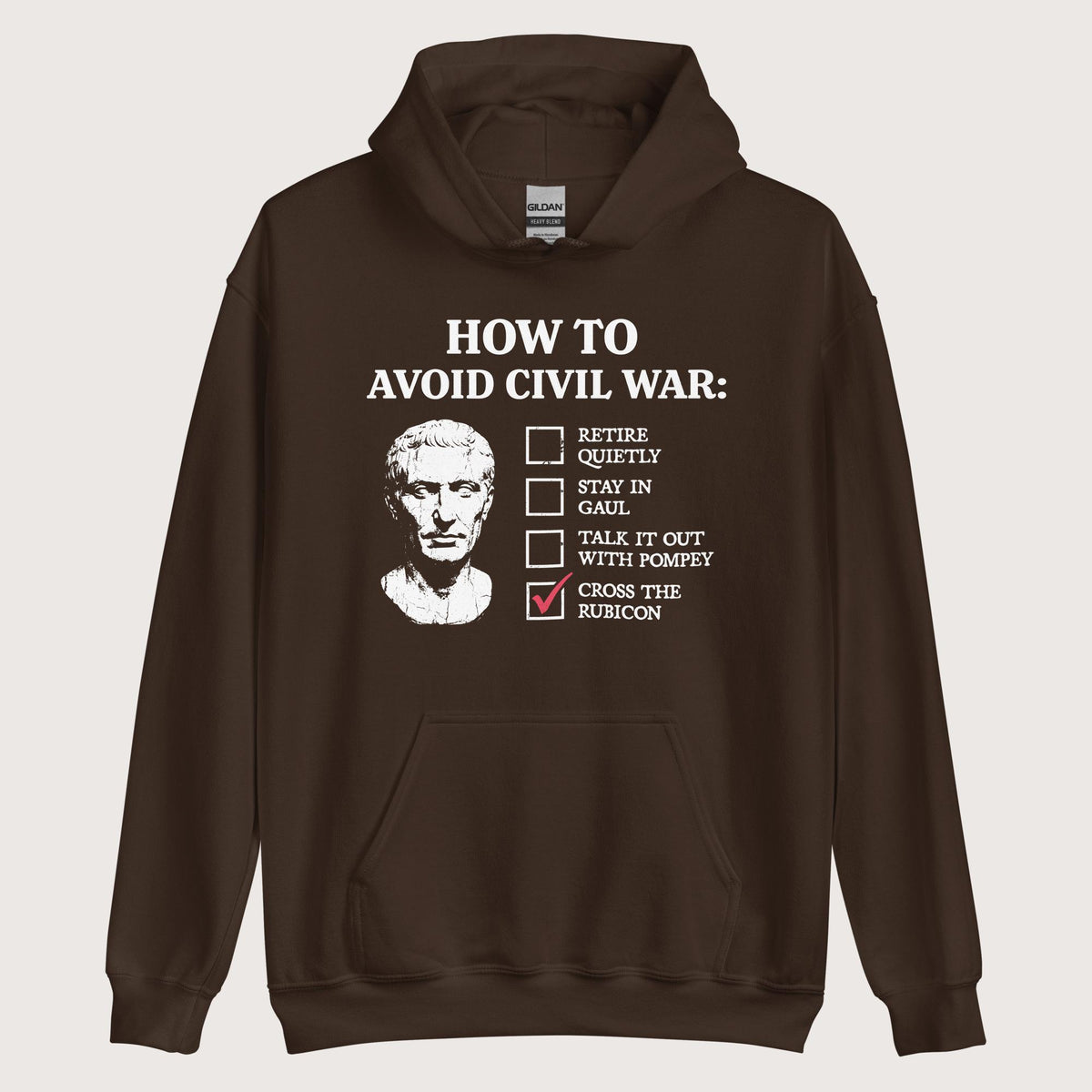 Dark Chocolate Caesar's Peace Plan Hoodie - history buff gift by HistoHead