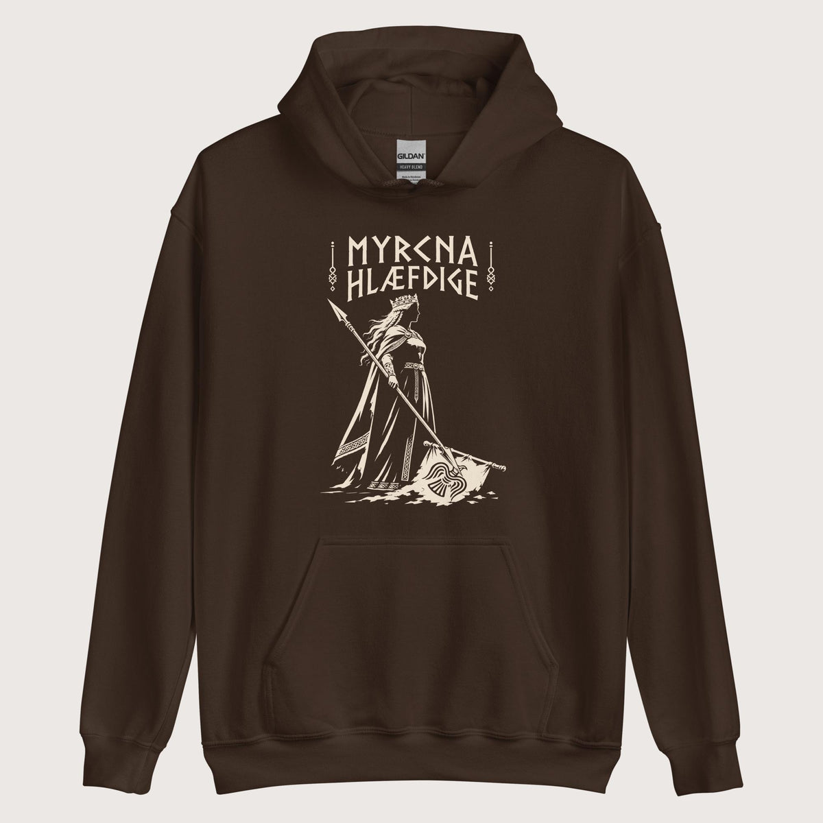 Dark Chocolate Æthelflæd Myrcna Hlæfdige Hoodie - history buff gift by HistoHead