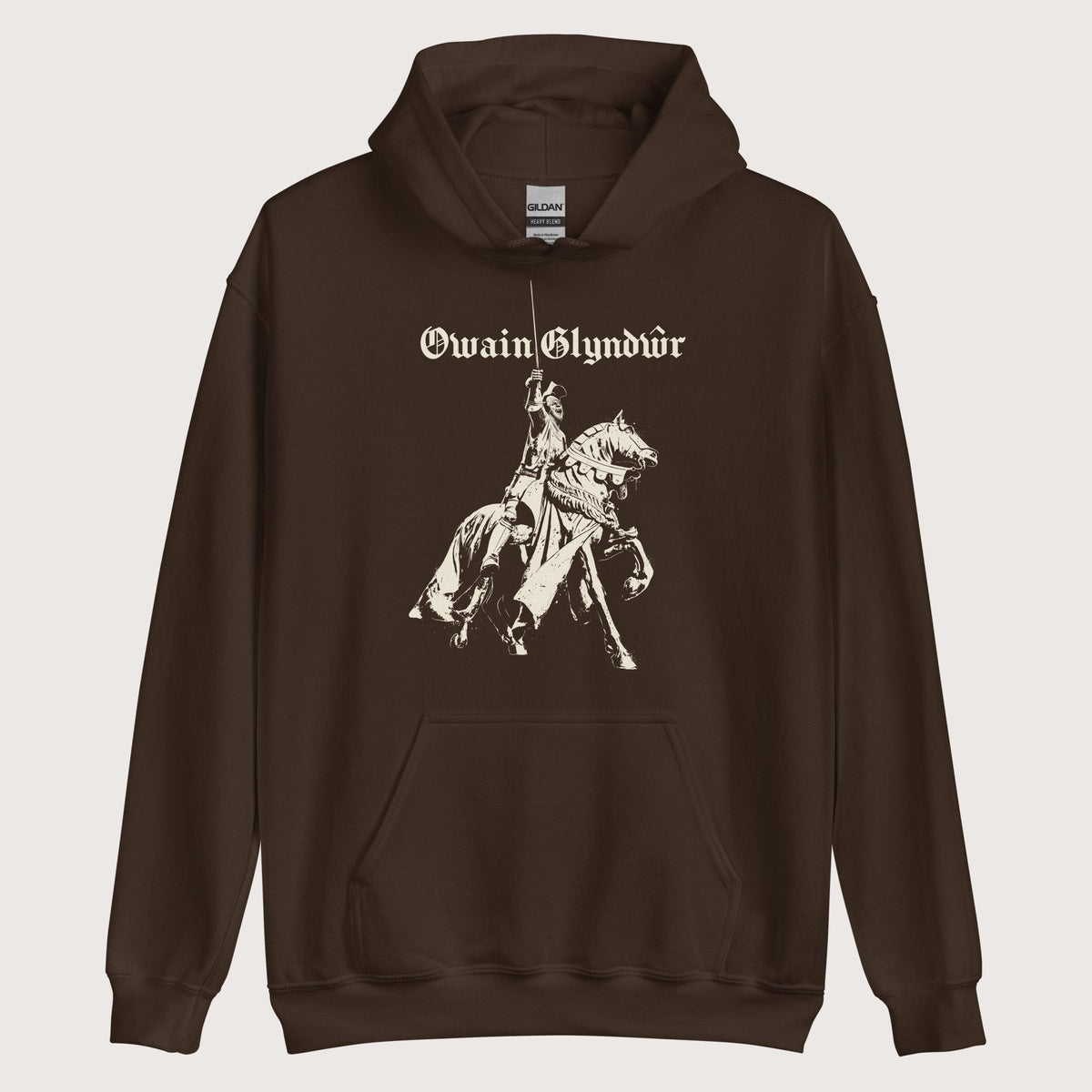 Dark Chocolate Owain Glyndŵr Statue Hoodie - history buff gift by HistoHead