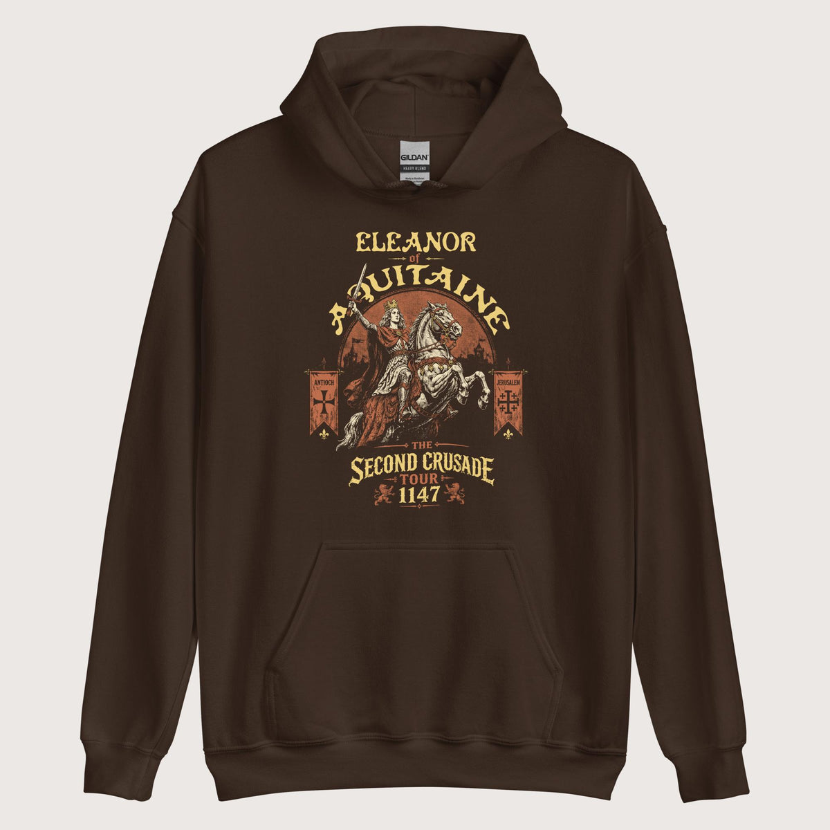 Dark Chocolate Eleanor of Aquitaine Second Crusade Tour Hoodie - history buff gift by HistoHead