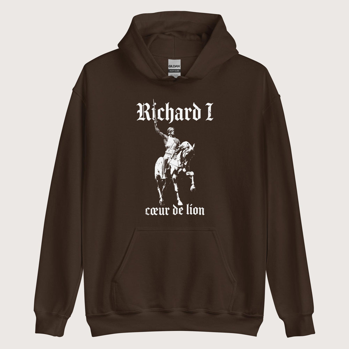 Dark Chocolate Richard I Coeur de Lion Hoodie - history buff gift by HistoHead