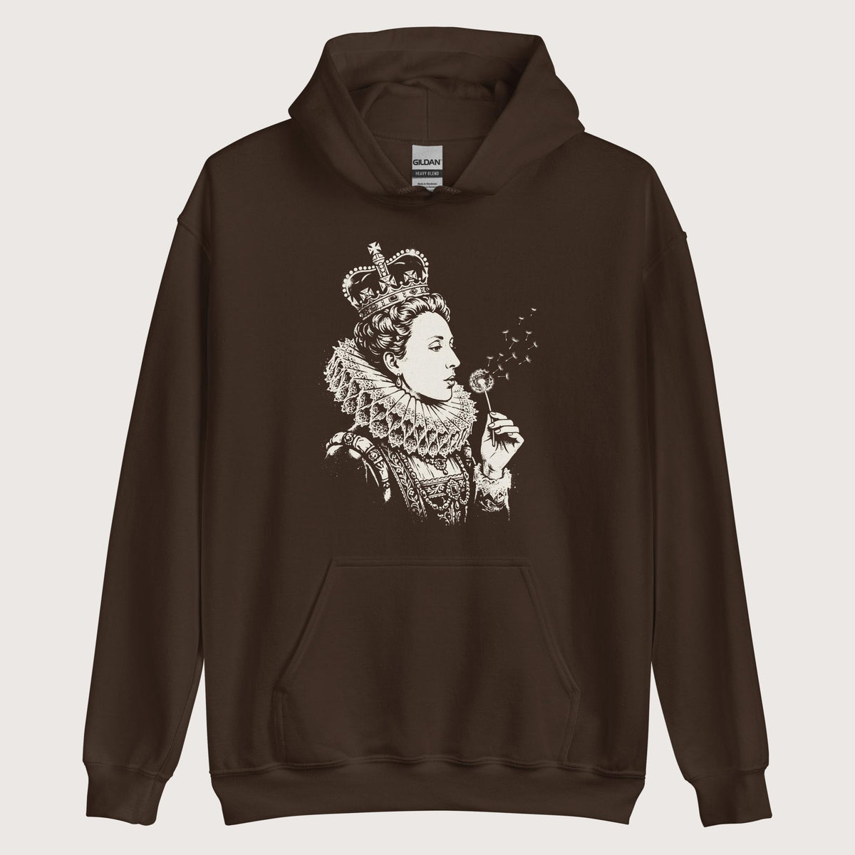 Dark Chocolate Elizabeth I Blowing Wishes Hoodie - history buff gift by HistoHead