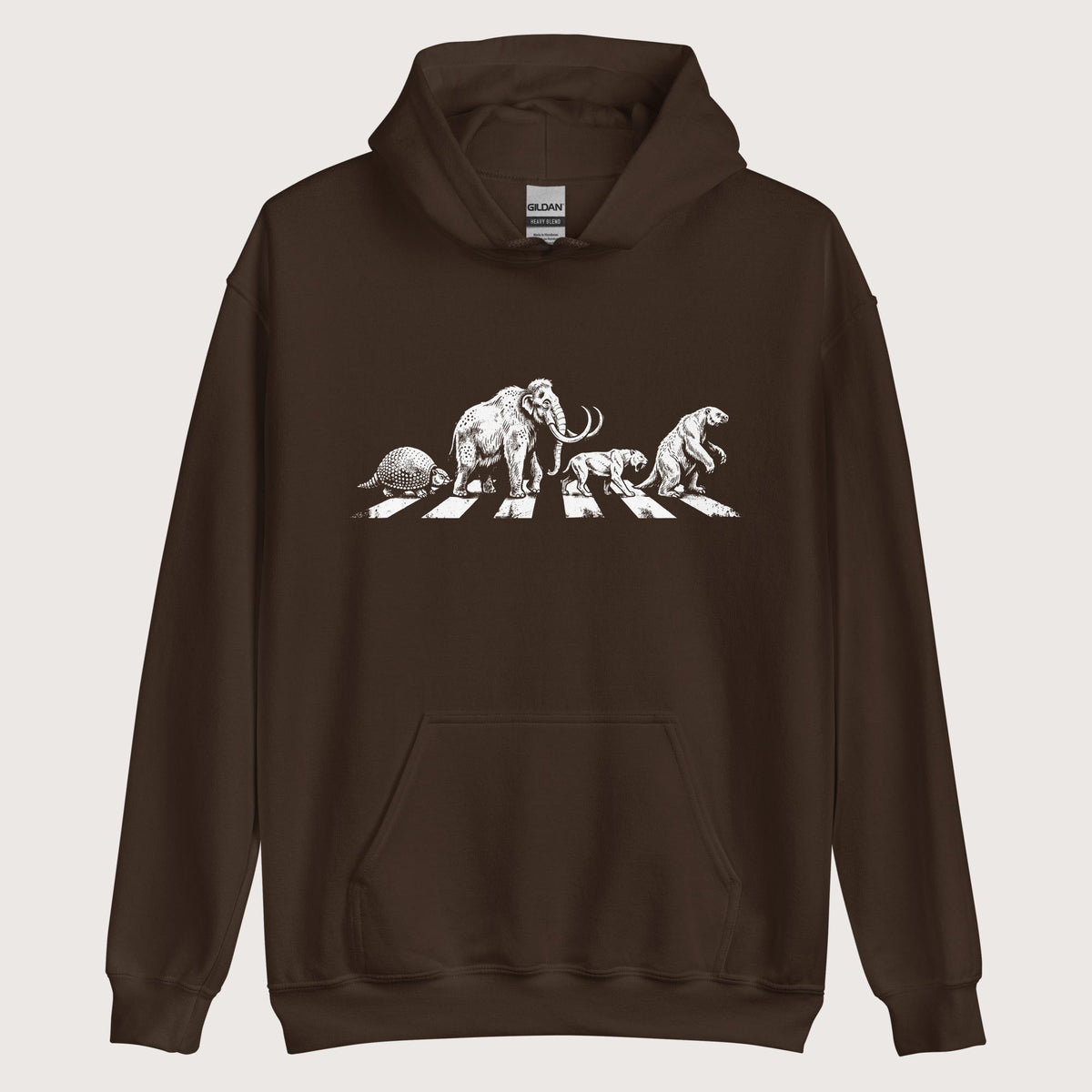 Dark Chocolate Pleistocene Road Hoodie - history buff gift by HistoHead