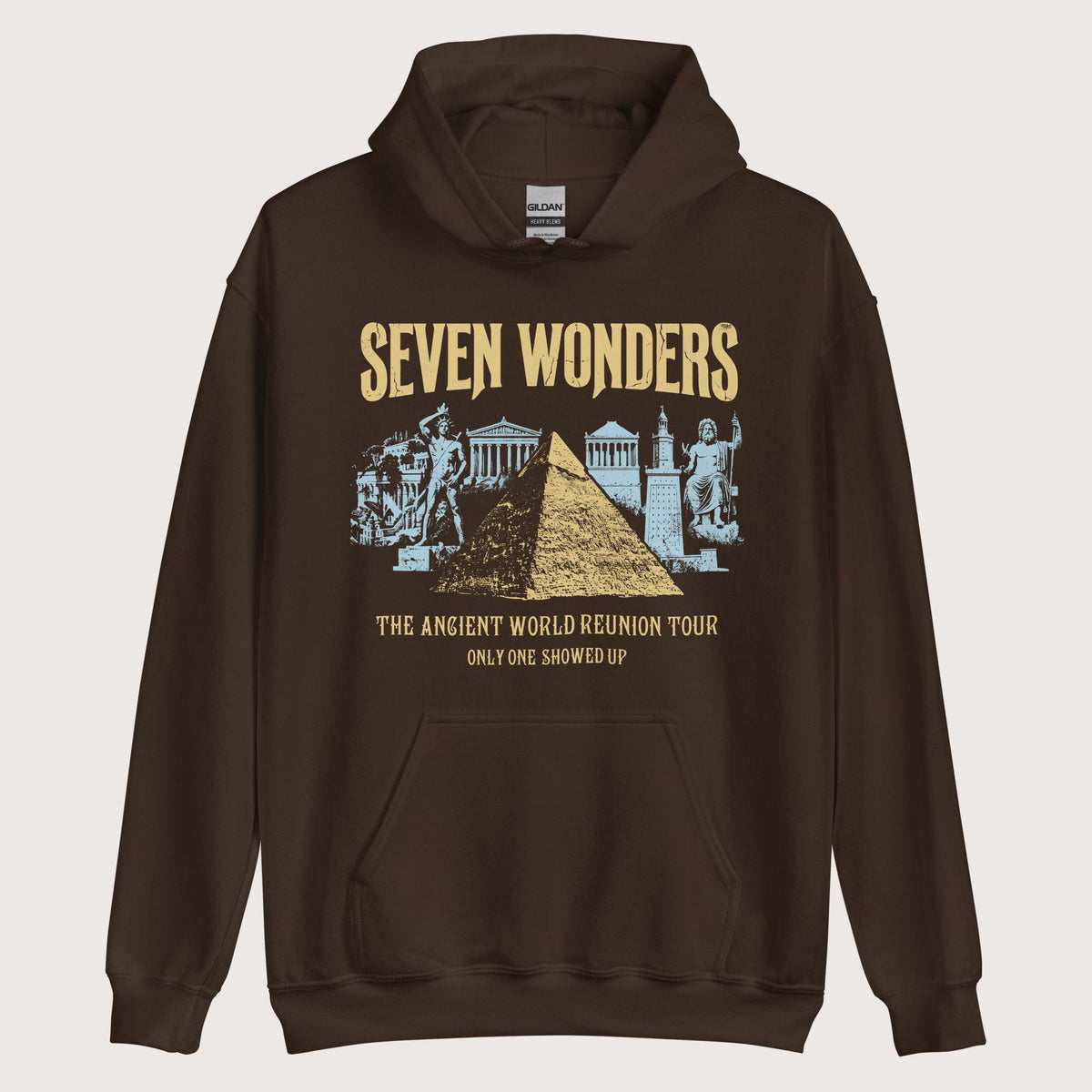 Dark Chocolate Seven Wonders Reunion Tour Hoodie - history buff gift by HistoHead