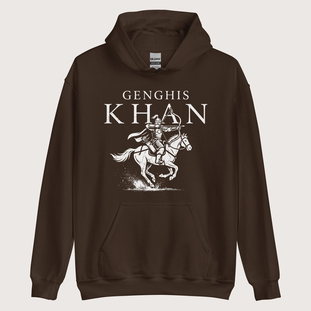 Dark Chocolate Genghis Khan Hoodie - history buff gift by HistoHead