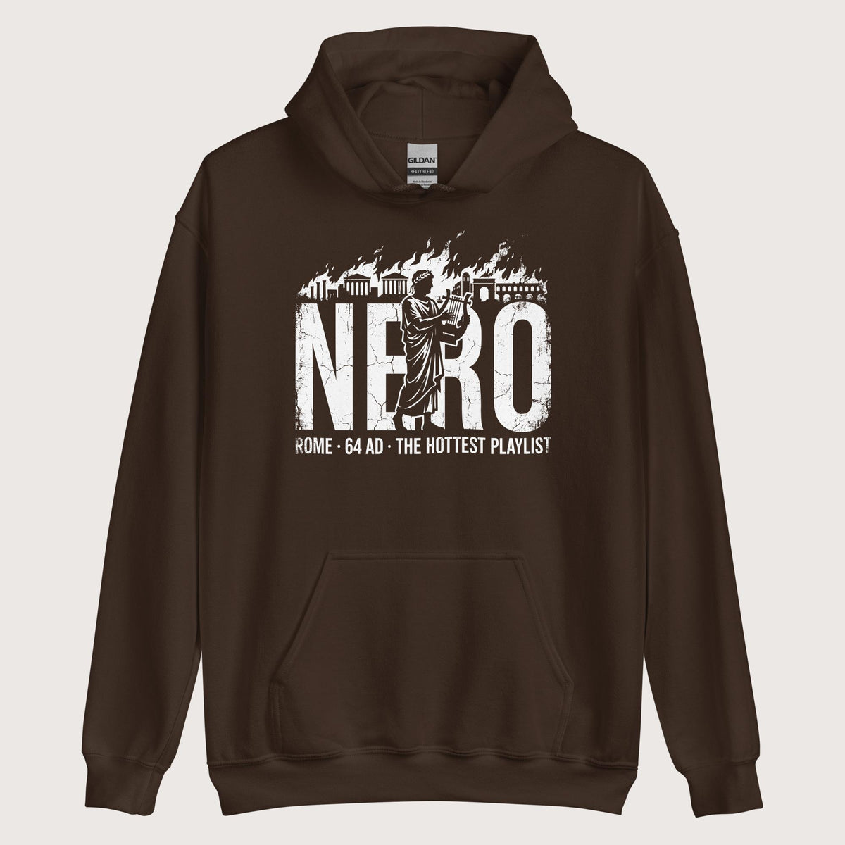 Dark Chocolate Nero's Hottest Playlist Hoodie - history buff gift by HistoHead