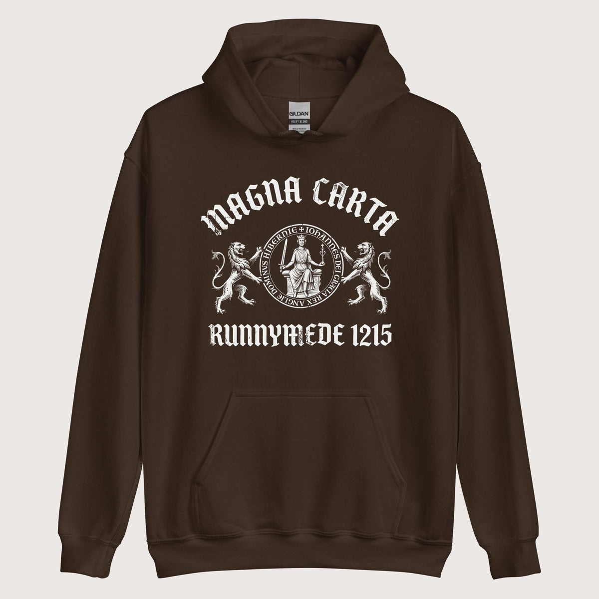 Dark Chocolate Magna Carta King John Seal Hoodie - history buff gift by HistoHead