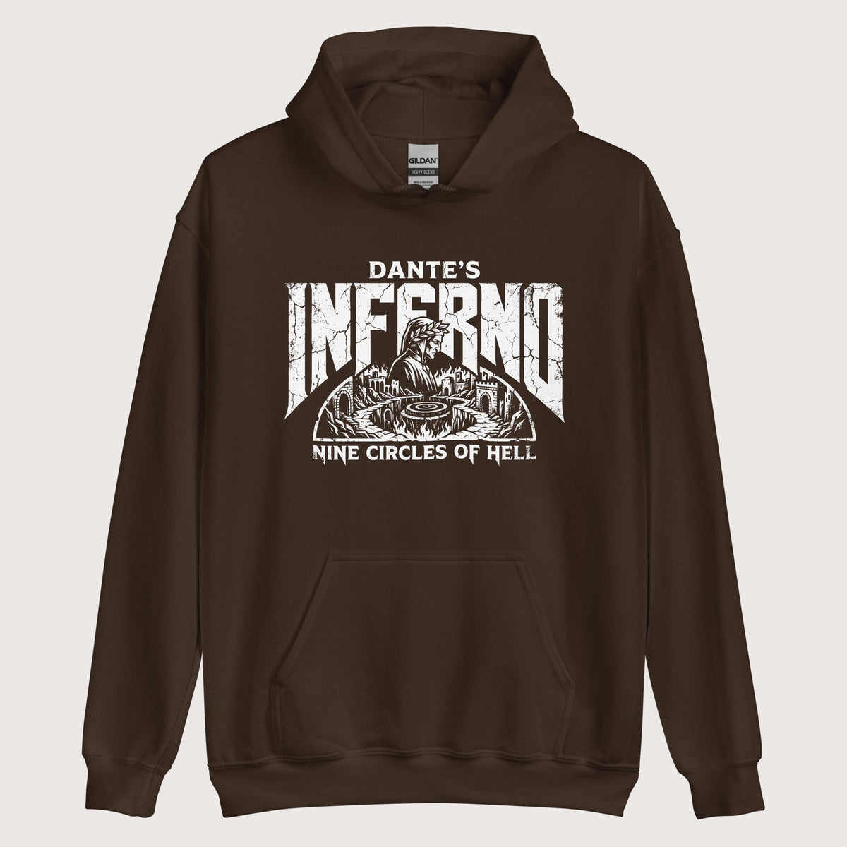 Dark Chocolate Dante's Inferno Hoodie - history buff gift by HistoHead