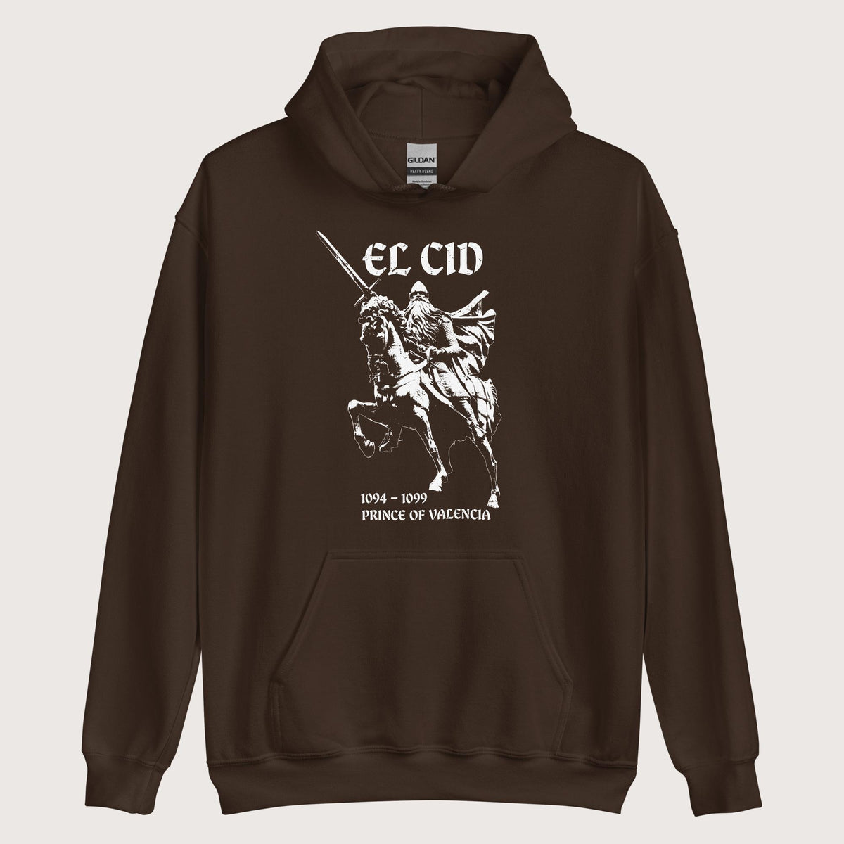 Dark Chocolate El Cid Prince of Valencia Hoodie - history buff gift by HistoHead