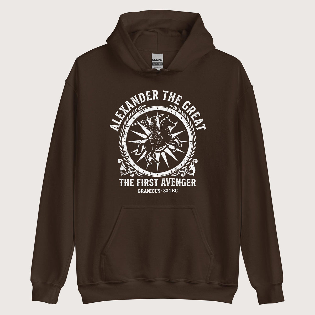 Dark Chocolate Alexander the Great First Avenger Hoodie - history buff gift by HistoHead