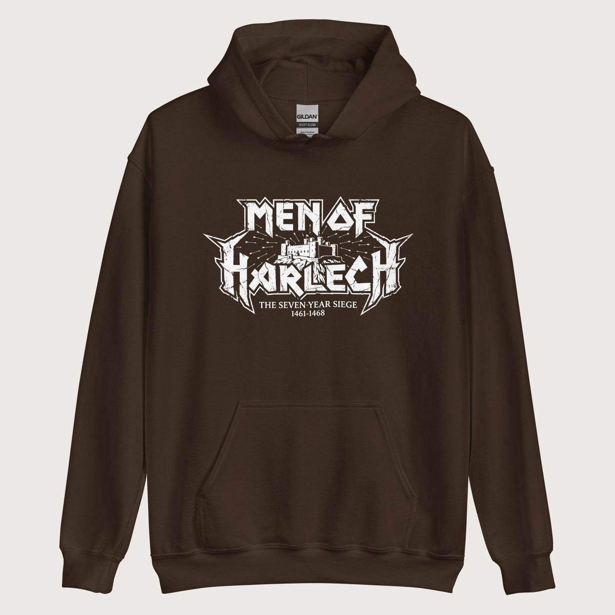 Dark Chocolate Men of Harlech Hoodie - history buff gift by HistoHead