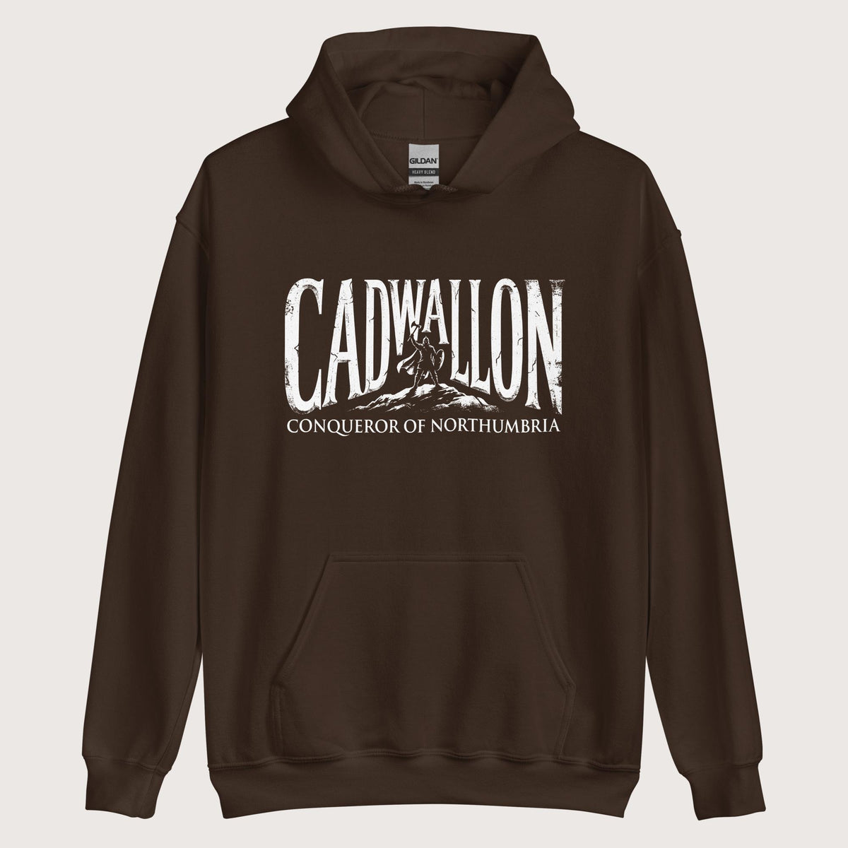 Dark Chocolate Cadwallon Conqueror of Northumbria Hoodie - history buff gift by HistoHead