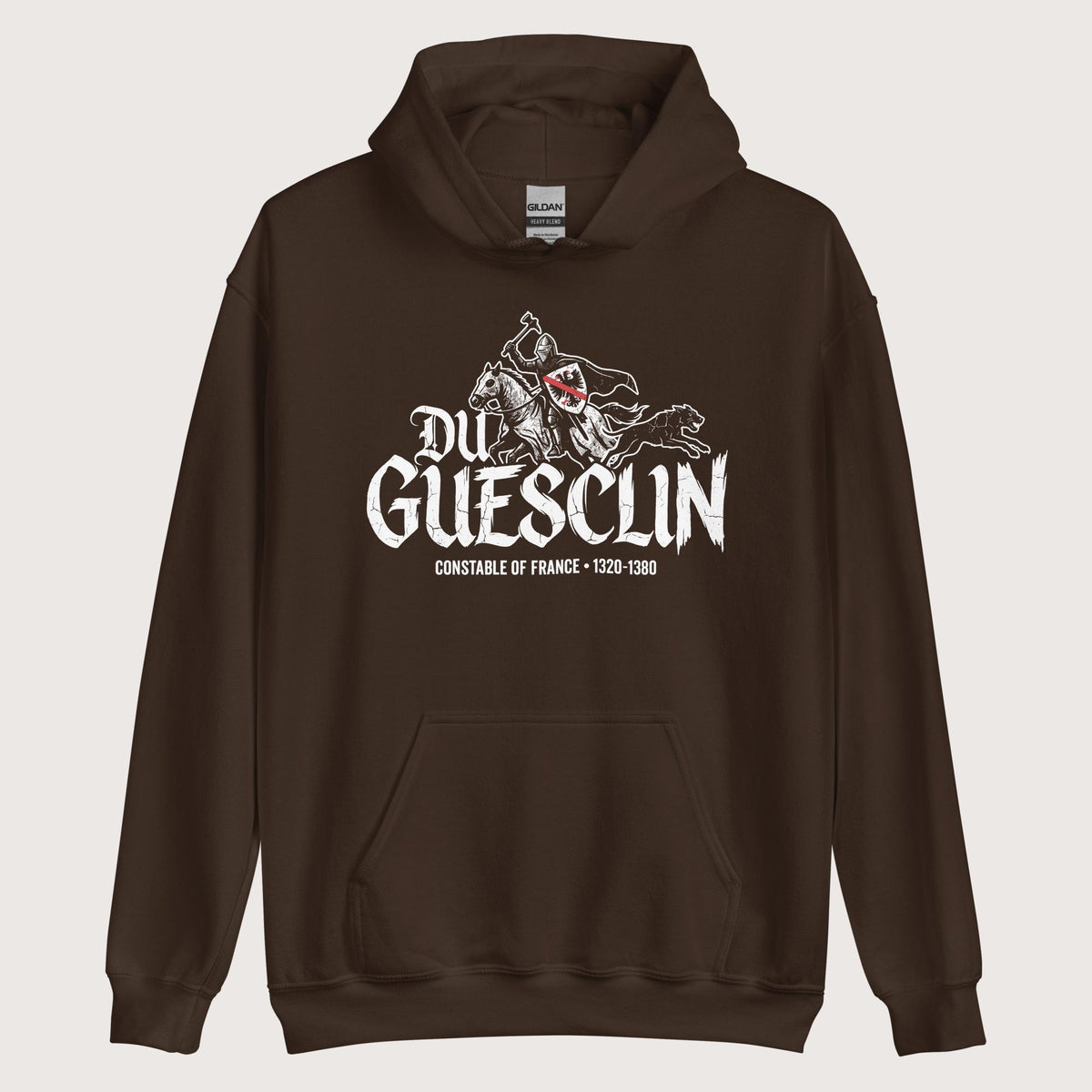 Dark Chocolate Du Guesclin Hoodie - history buff gift by HistoHead