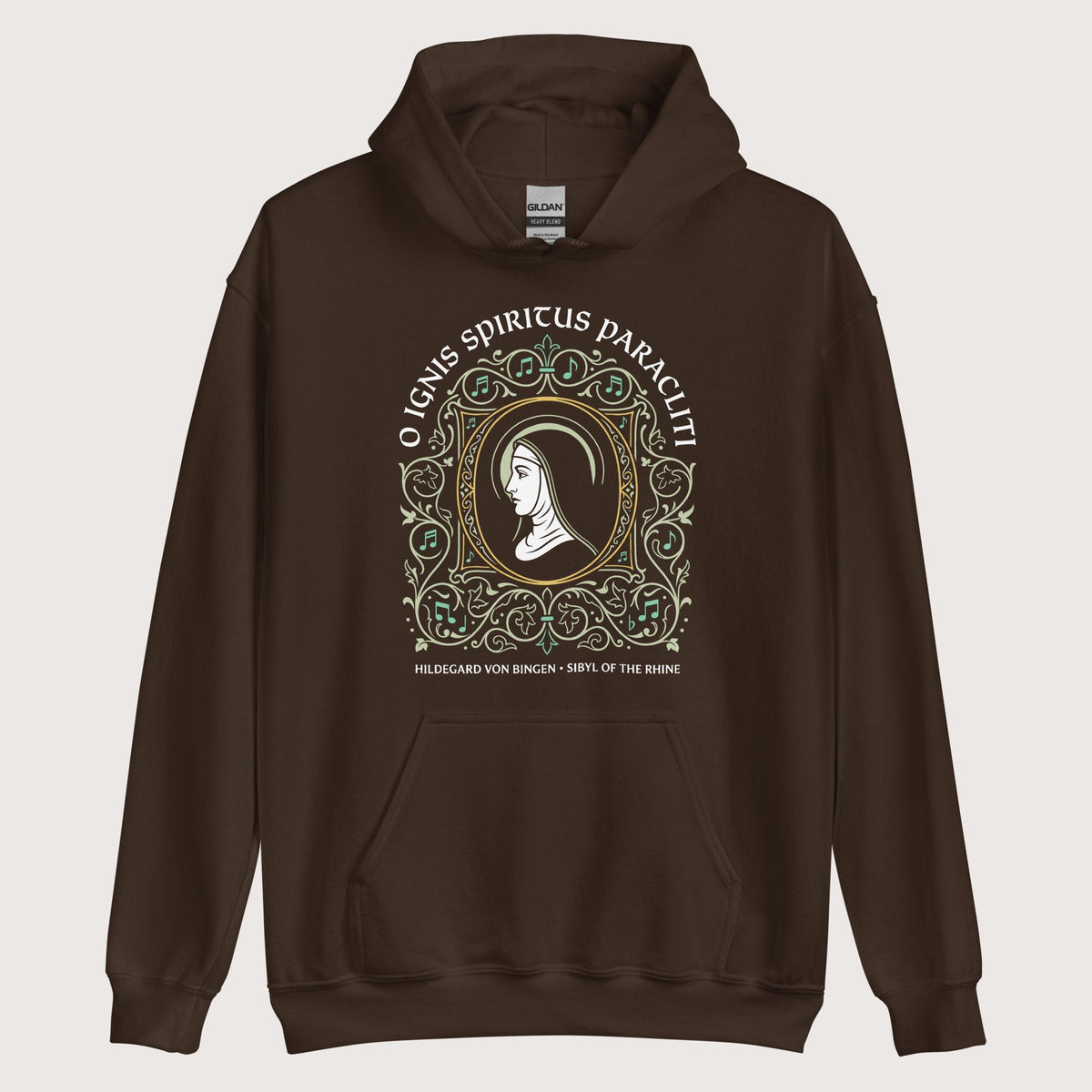 Dark Chocolate Hildegard von Bingen Hoodie - history buff gift by HistoHead