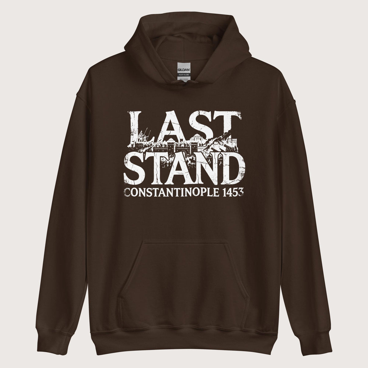 Dark Chocolate Last Stand Constantinople 1453 Hoodie - history buff gift by HistoHead