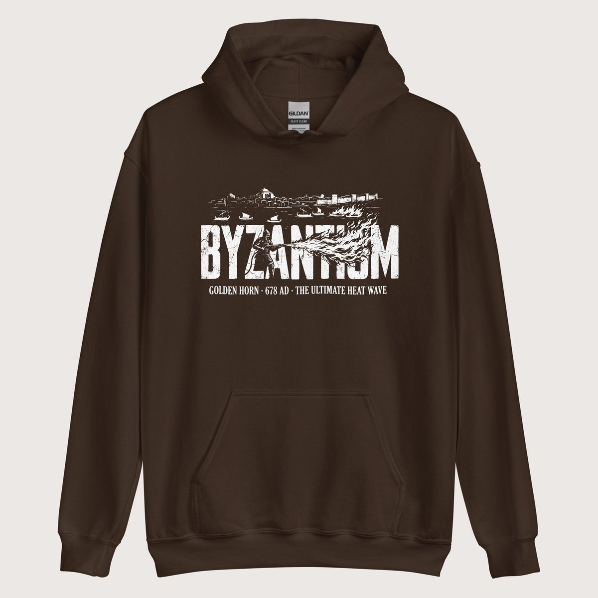 Dark Chocolate Greek Fire 678 Hoodie - history buff gift by HistoHead