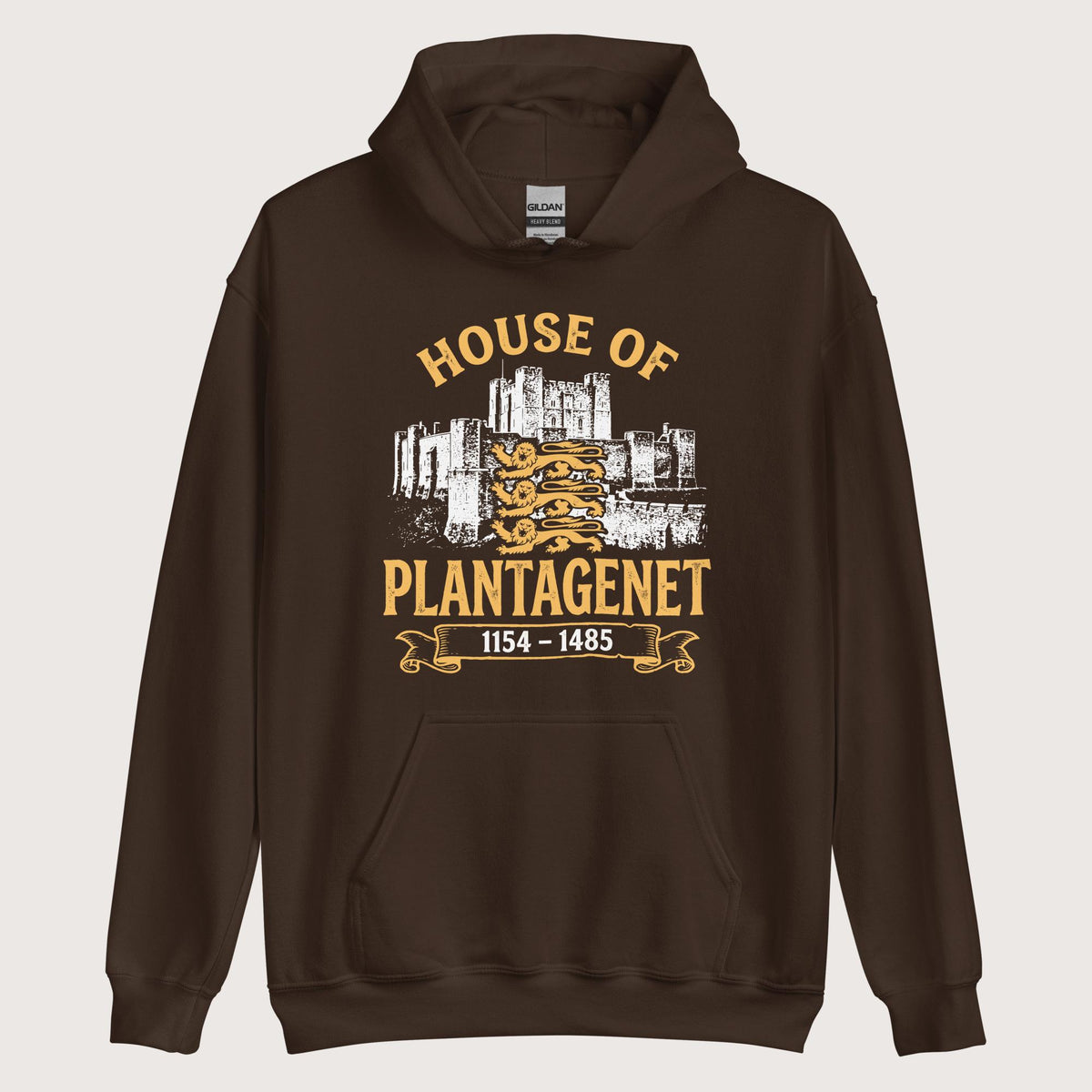 Dark Chocolate House of Plantagenet Hoodie - history buff gift by HistoHead