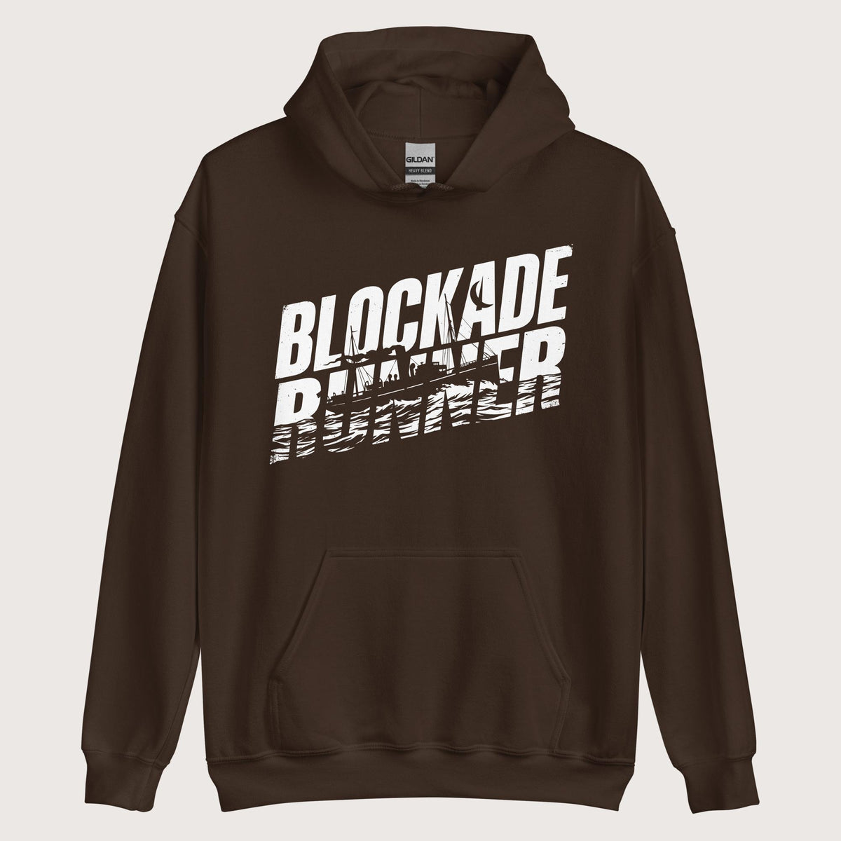 Dark Chocolate Blockade Runner Hoodie - history buff gift by HistoHead