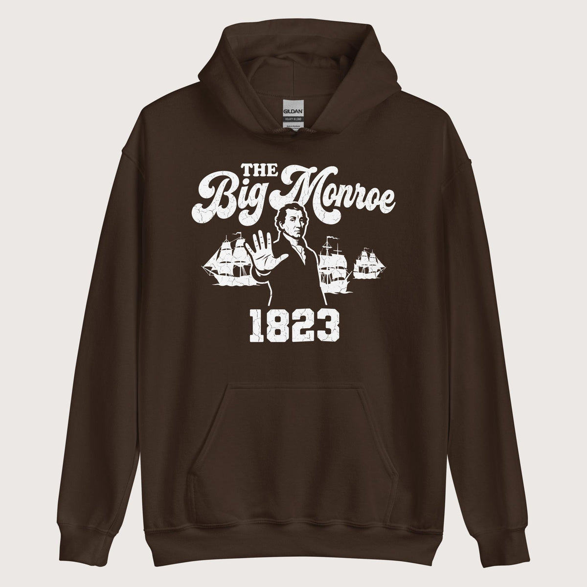 Dark Chocolate The Big Monroe Hoodie - history buff gift by HistoHead