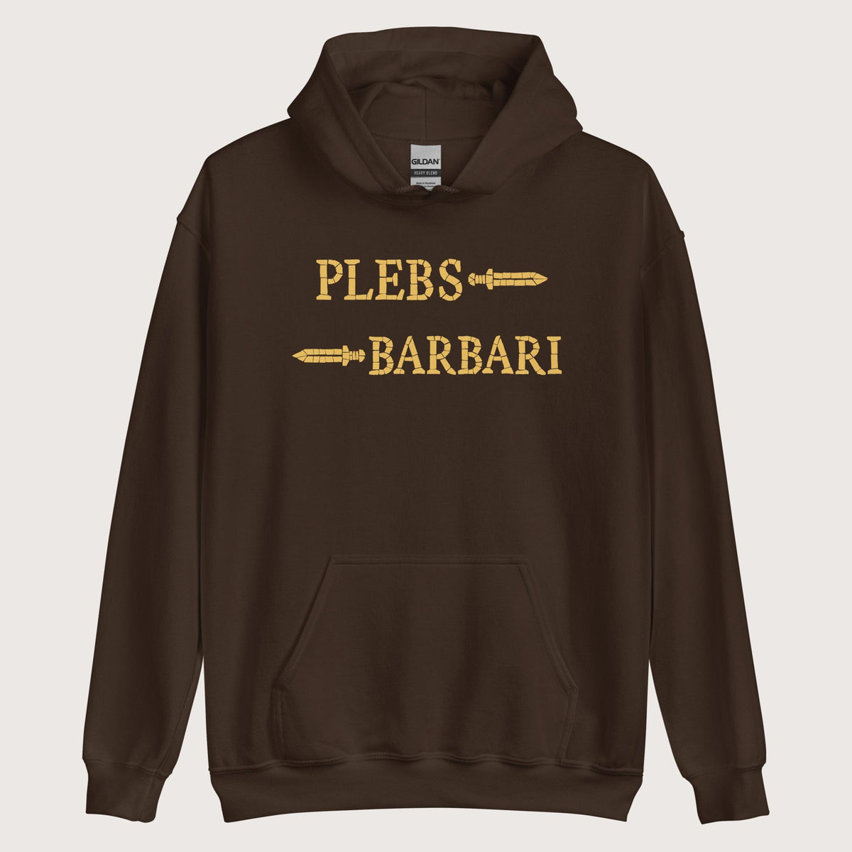 Dark Chocolate Mosaic Plebs or Barbari Hoodie - history buff gift by HistoHead