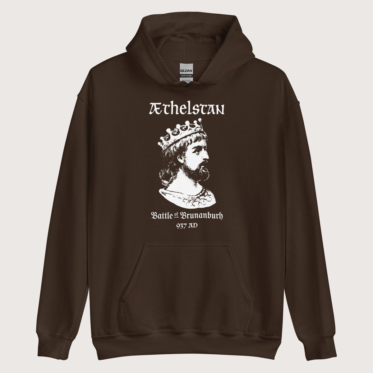 Dark Chocolate Æthelstan Battle of Brunanburh Hoodie - history buff gift by HistoHead